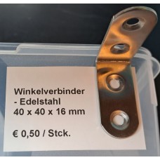 Winkelverbinder 40 x 40 x 16 mm - Edelstahl
